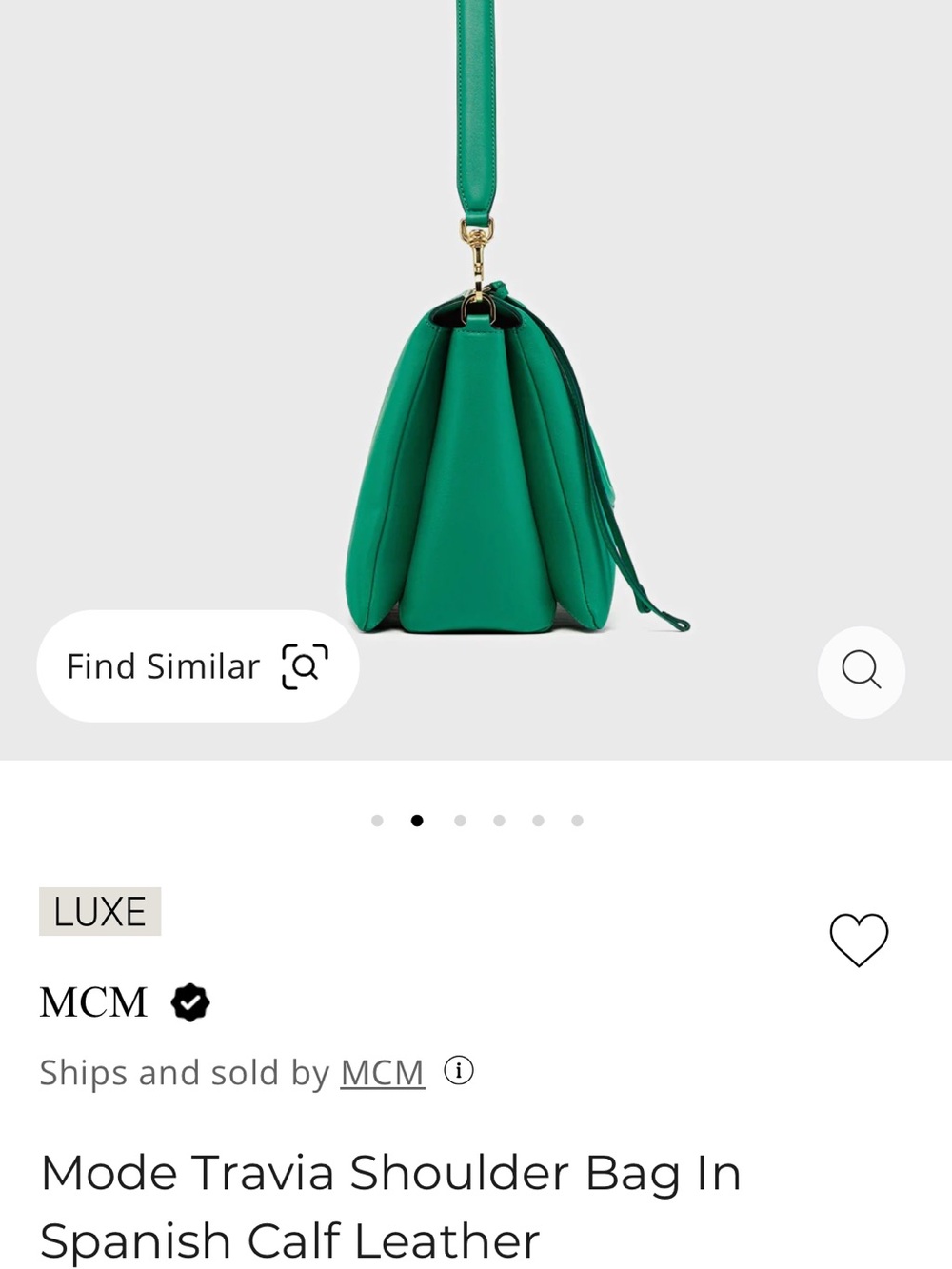MCM Emerald Green Leather Logo Crossbody Bag - Picture 11 of 11